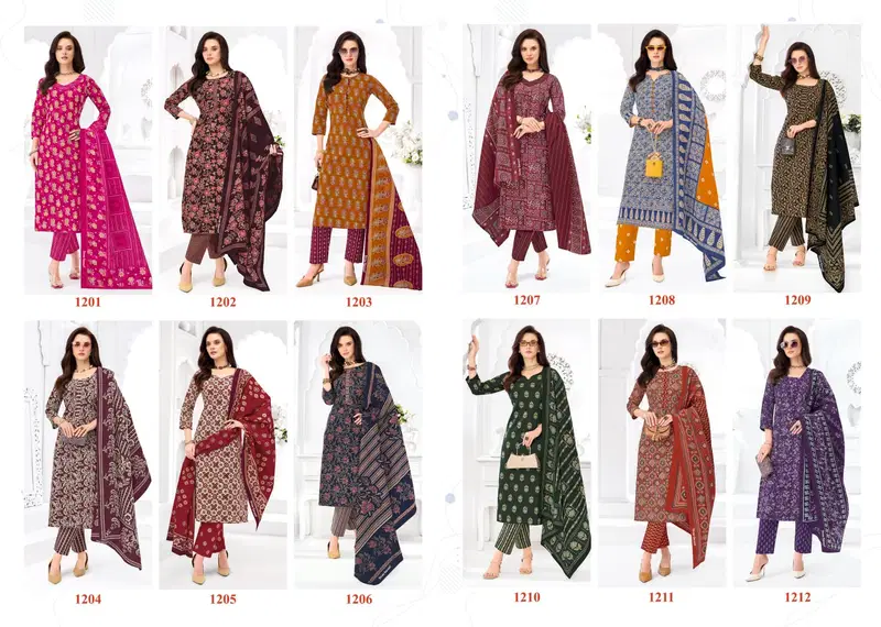 Shree Ganesh Samaiyra Ajrak Vol 1 Readymade Cotton Prined Kurti Pant With Dupatta