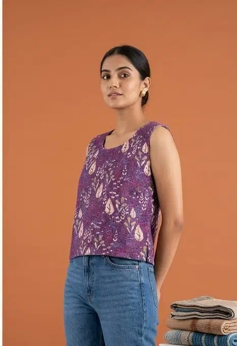 Naisha K 812 Cotton Printed Reversible Crop Tops Collection