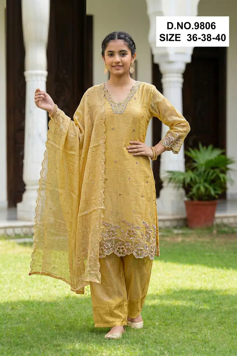 Saanjh Vol 3 Fendy Silk Embroidered Salwar Suits