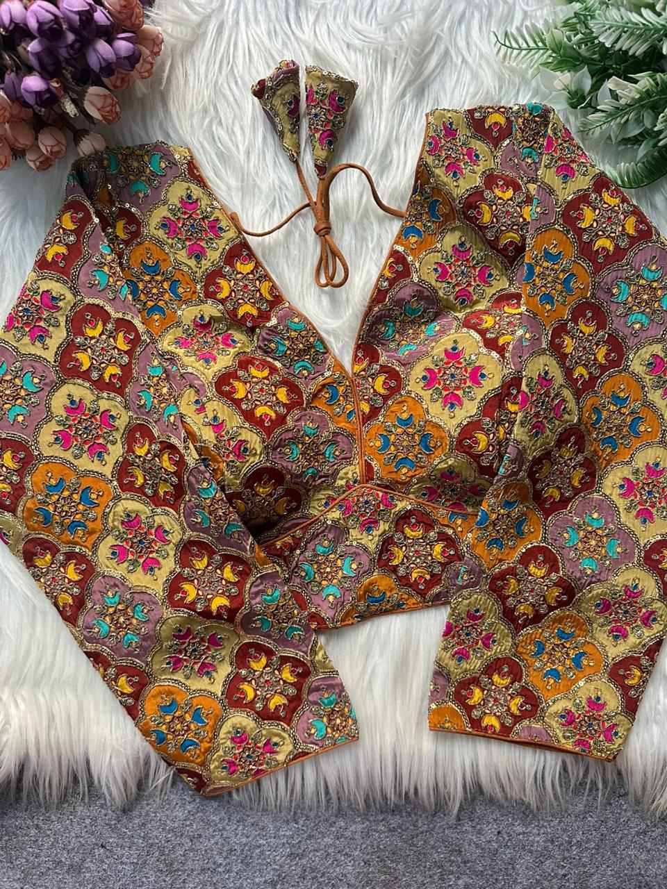 Pih Meena Pure Viscose Natural Crepe Printed Blouse