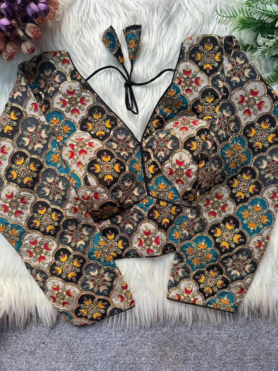 Pih Meena Pure Viscose Natural Crepe Printed Blouse