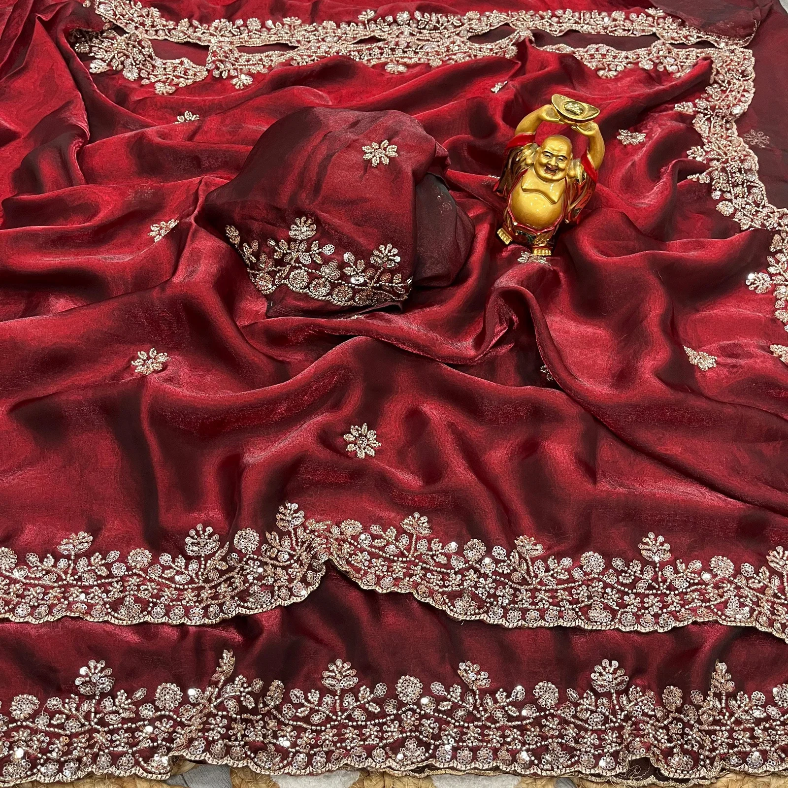 Ds 766 Space Silk Sequence Cutdana Worked Designer Saree Collection
