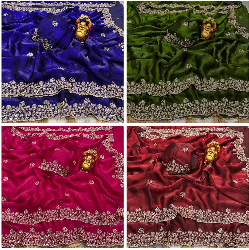 Ds 766 Space Silk Sequence Cutdana Worked Designer Saree Collection