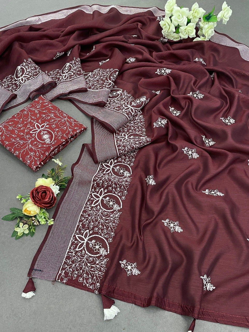 Scvf Akira Cotton Crafted Embroidered Saree Collection
