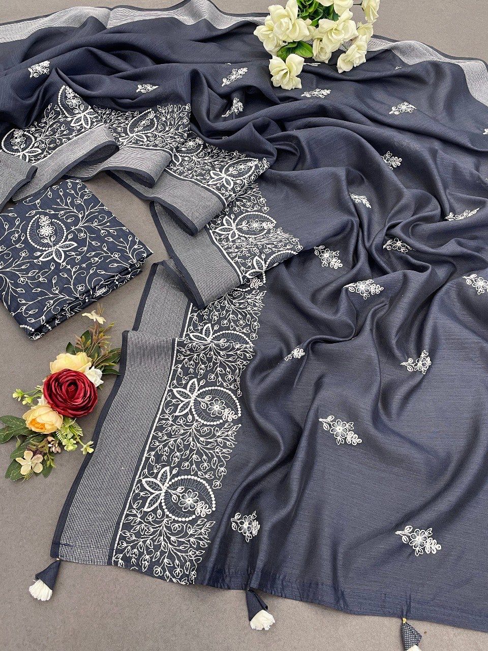 Scvf Akira Cotton Crafted Embroidered Saree Collection
