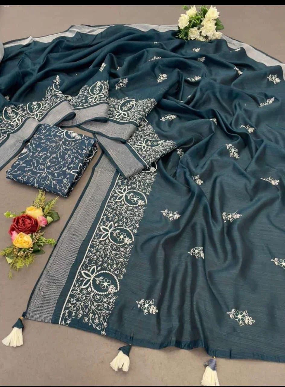 Scvf Akira Cotton Crafted Embroidered Saree Collection