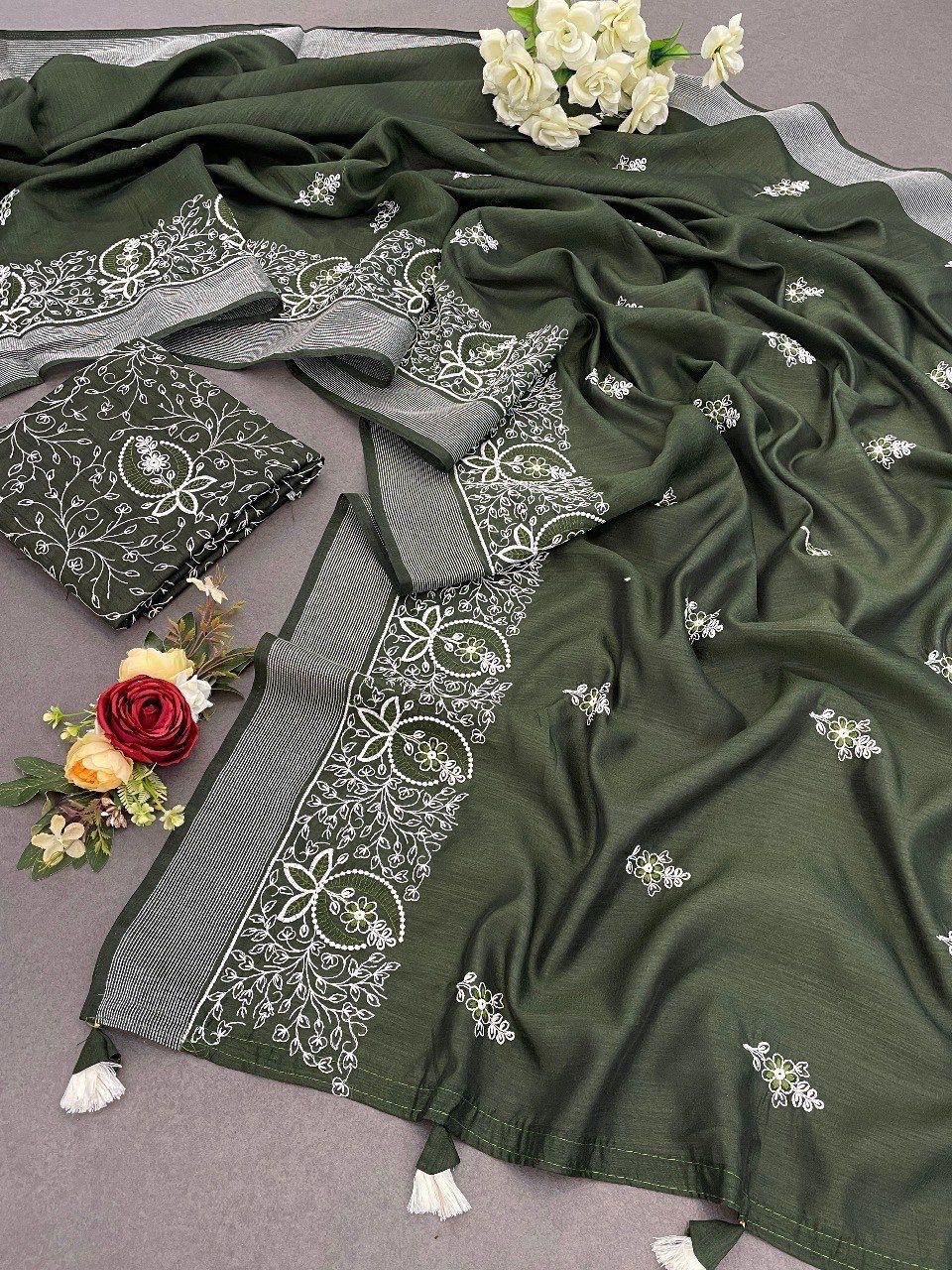Scvf Akira Cotton Crafted Embroidered Saree Collection
