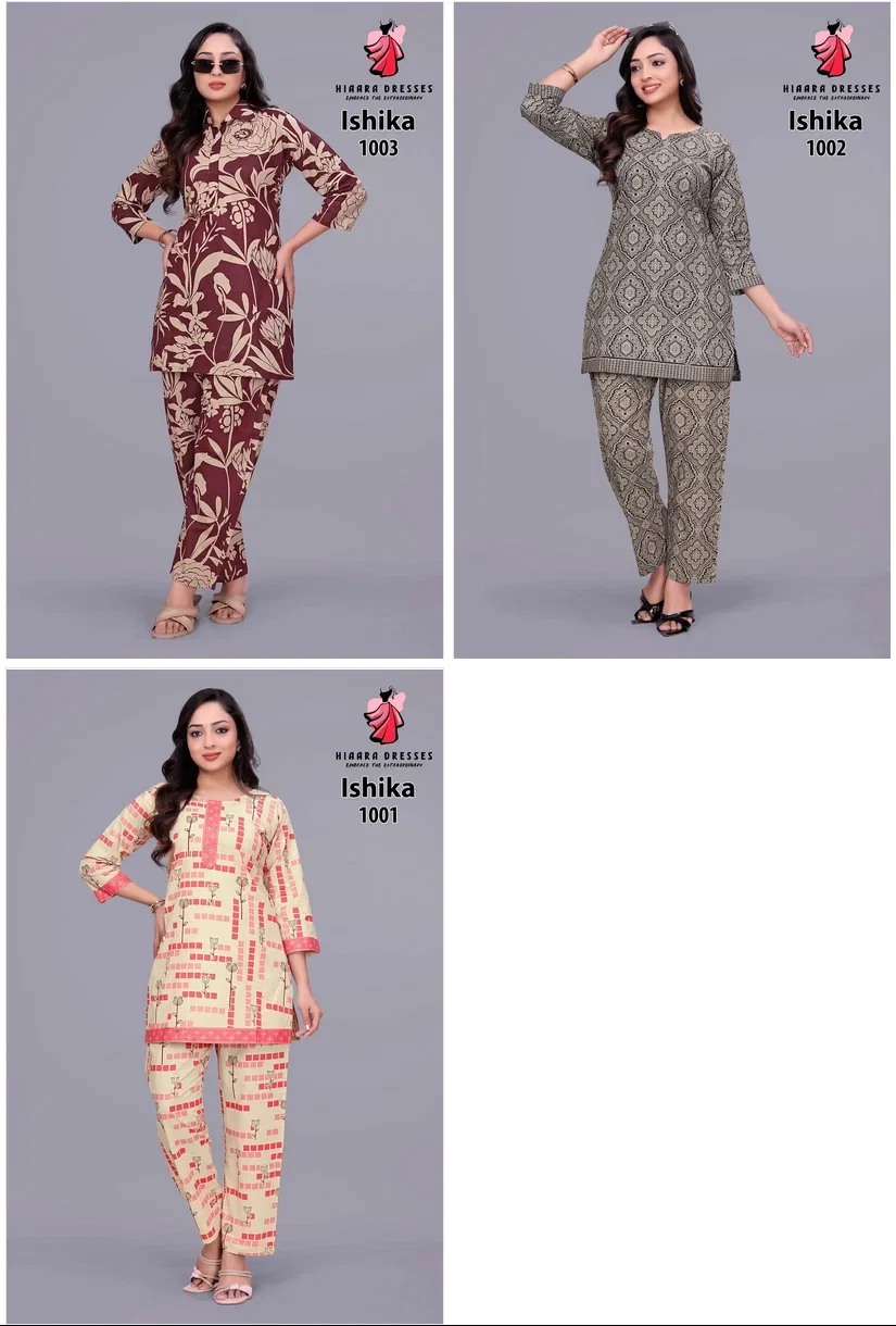 Hiaara Ishika Vol 1 Cotton Printed Fancy Co Ord Set Collection