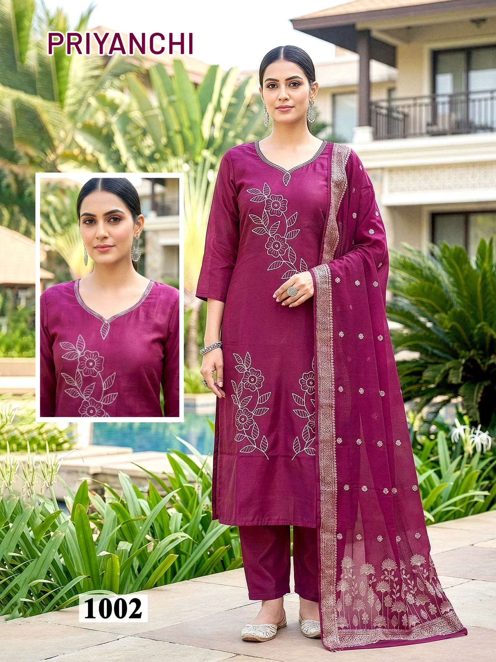 Priyanchi D No 1001 To 06 Roman Silk Fancy Kurti With Bottom Dupatta