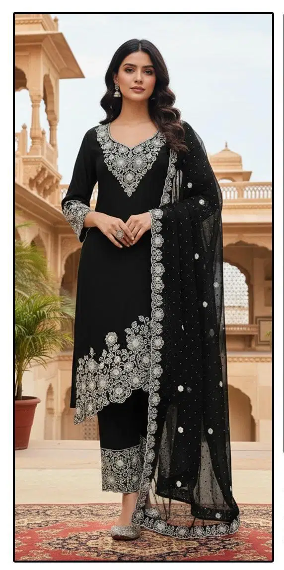 Hoor Tex 370 A To D Georgette With Zarkan Wokred Salwar Kameez