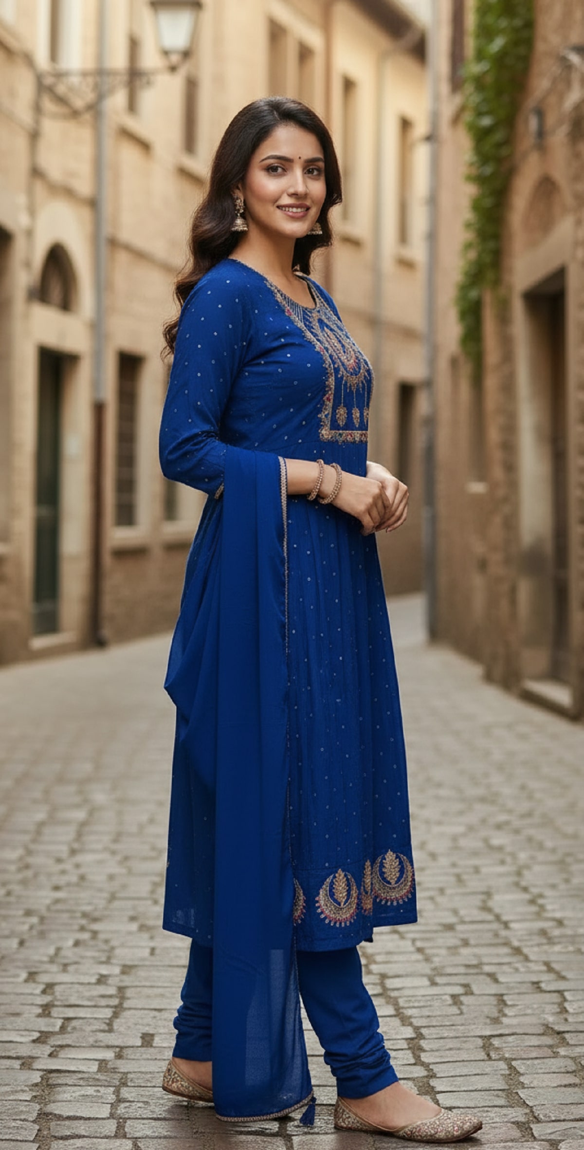 Navya Kurti 234 Party Wear Embroidery Worked Vichitra Silk Top with Pant and Dupatta Se