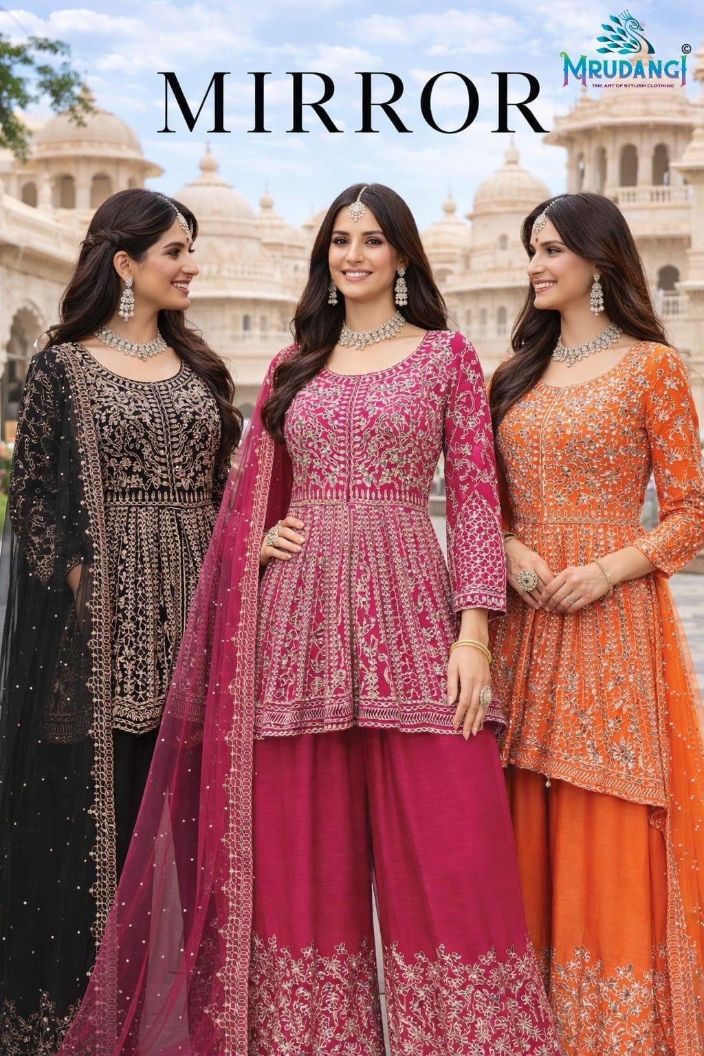 Mrudangi Mirror Chinon Embroidery Salwar Kameez