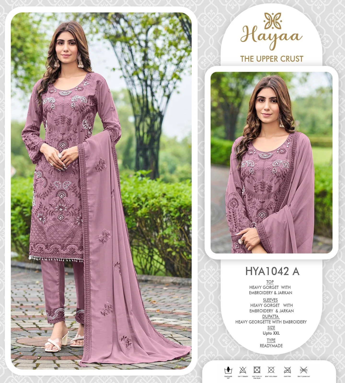 FM HYA 1042 Georgette Readymade Top With Pant And Dupatta