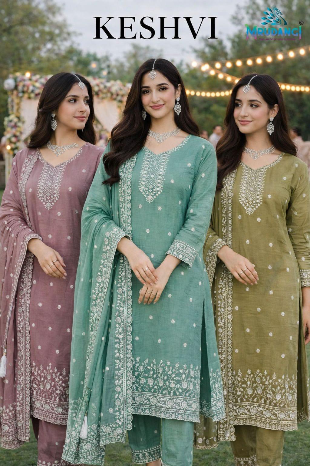 Mrudangi Keshvi Gold Crush Embroidered Salwar Kameez