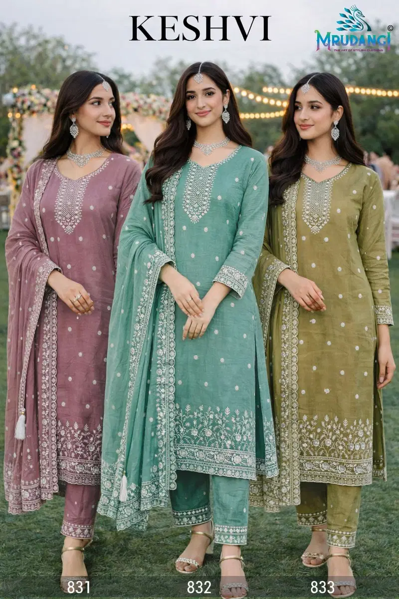 Mrudangi Keshvi Gold Crush Embroidered Salwar Kameez