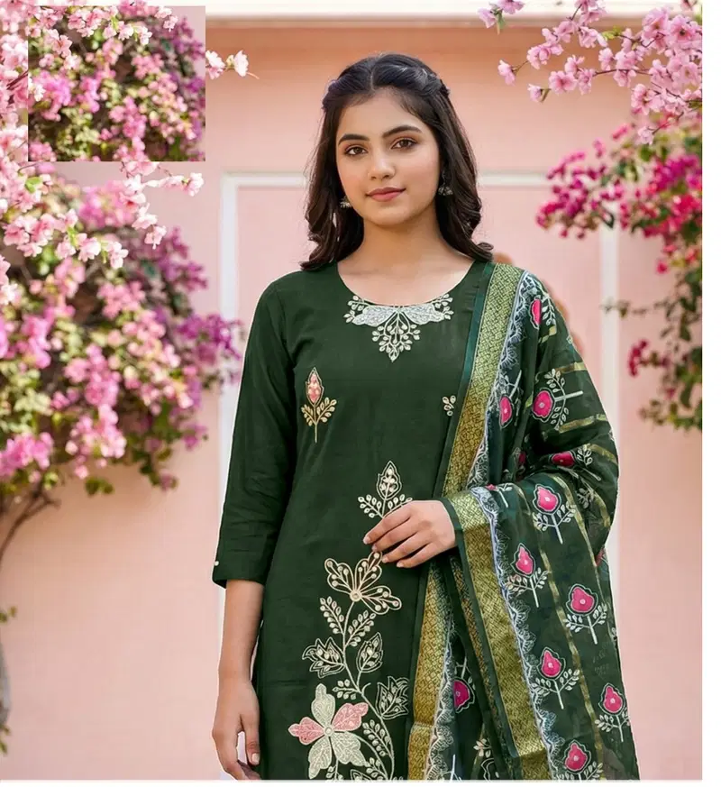 Gayatri 9812 And 9813 Roman Silk Embroidery Kurti Set Collection
