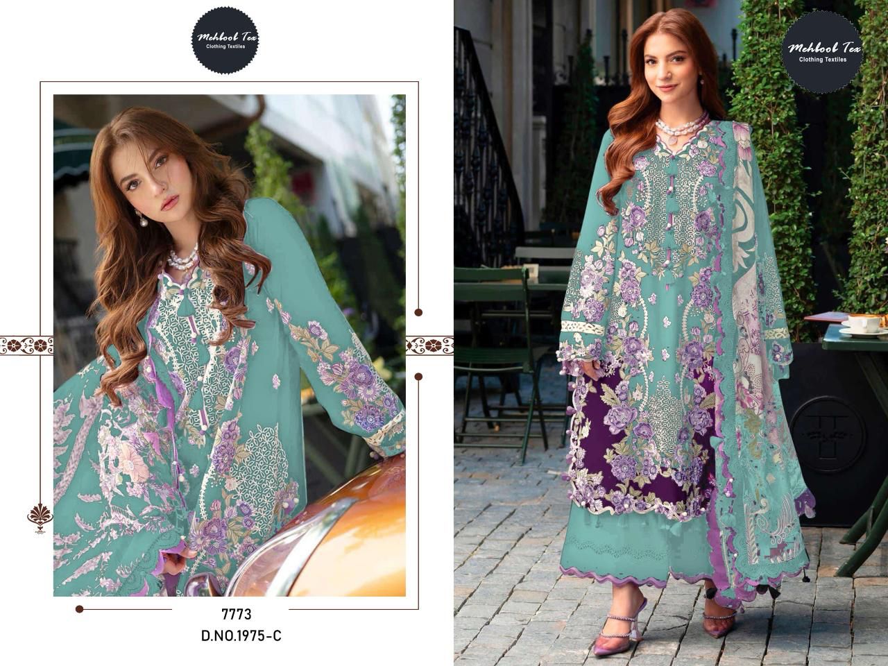 Mehboob Tex 1975 Cambric Cotton With Embroidered Salwar Kameez