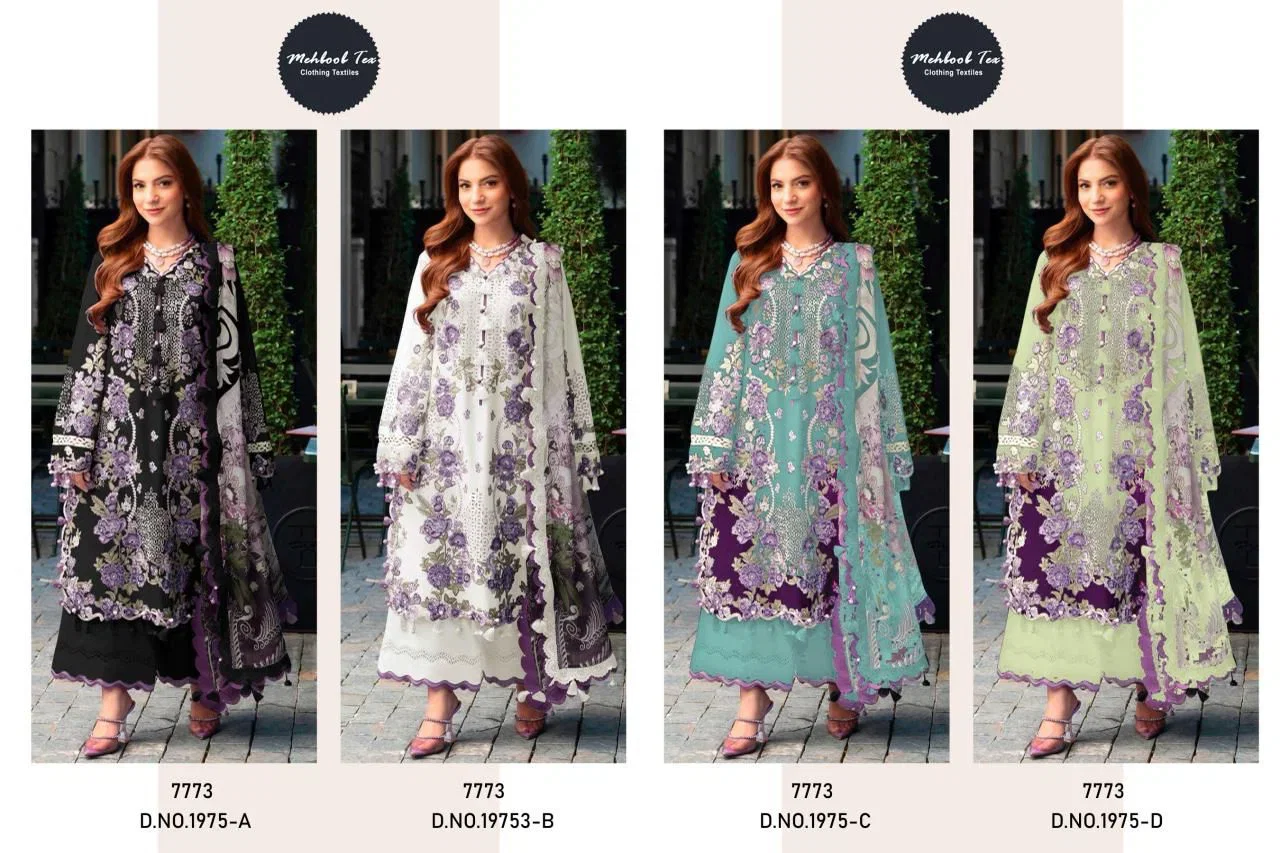 Mehboob Tex 1975 Cambric Cotton With Embroidered Salwar Kameez