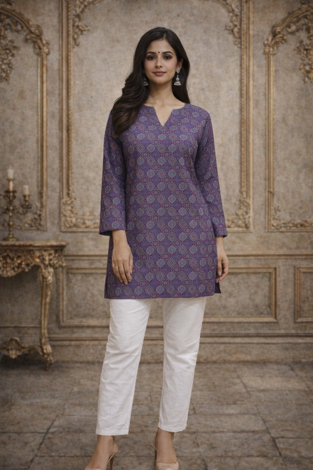 Aawiya RJ 31 Muslin Digital Printed Tunic Style Top