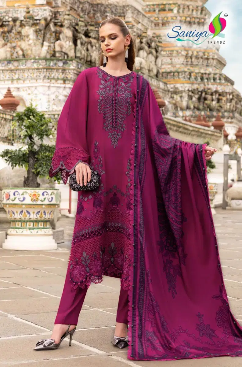 Saniya 7177 Rayon Cotton Heavy Embroidered Salwar Kameez
