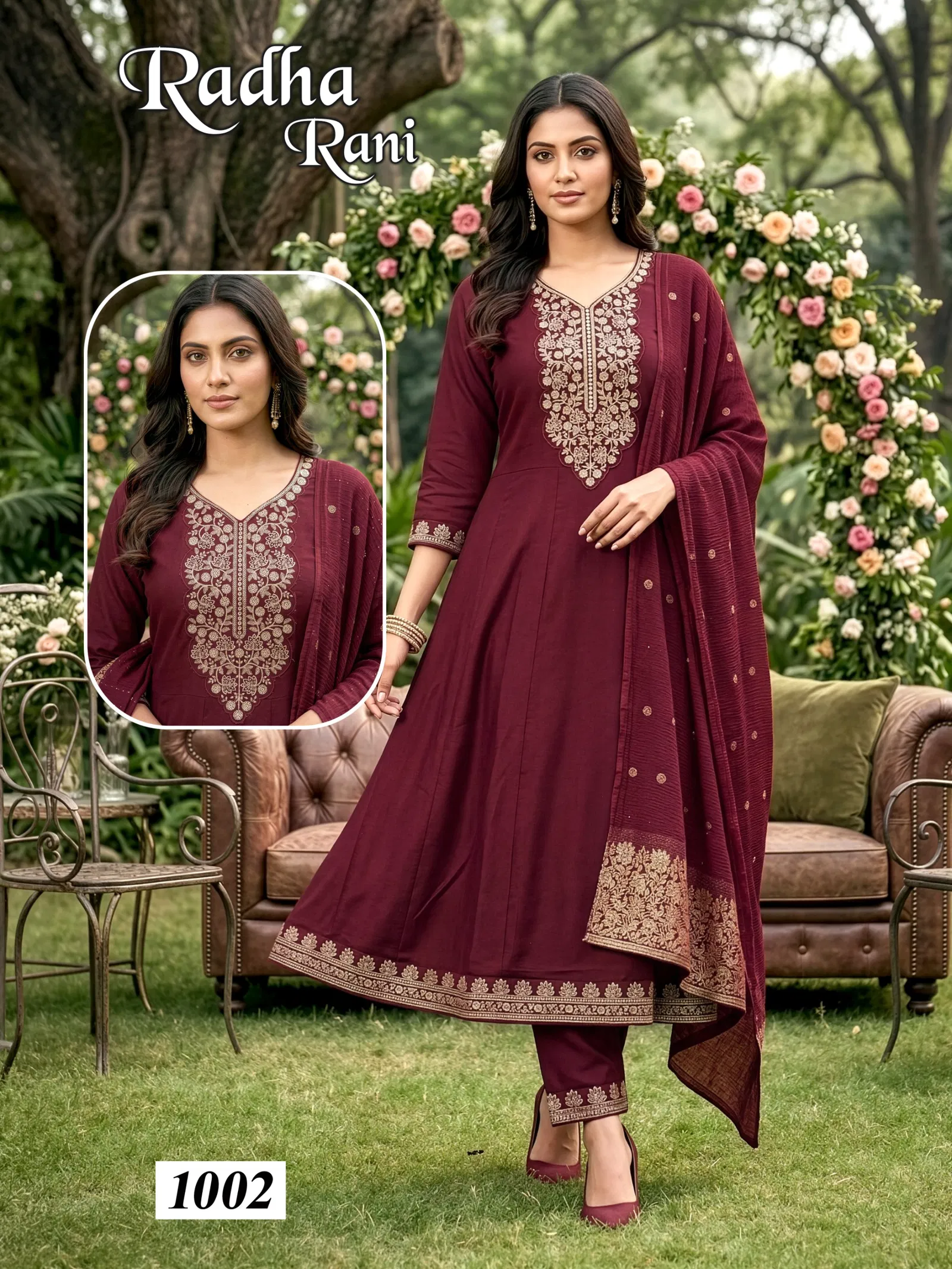 Radha Rani D No 1001 To 08 Roman Silk Kurti With Bottom Dupatta