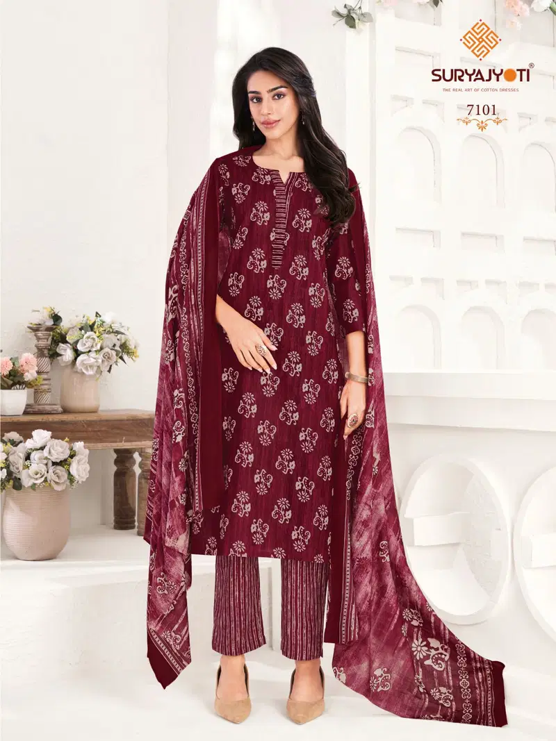 Suryajyoti Trendy Cotton Vol 71 Cotton Printed Fancy Dress Material Collection