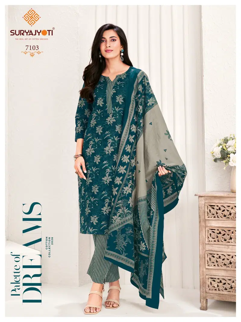 Suryajyoti Trendy Cotton Vol 71 Cotton Printed Fancy Dress Material Collection