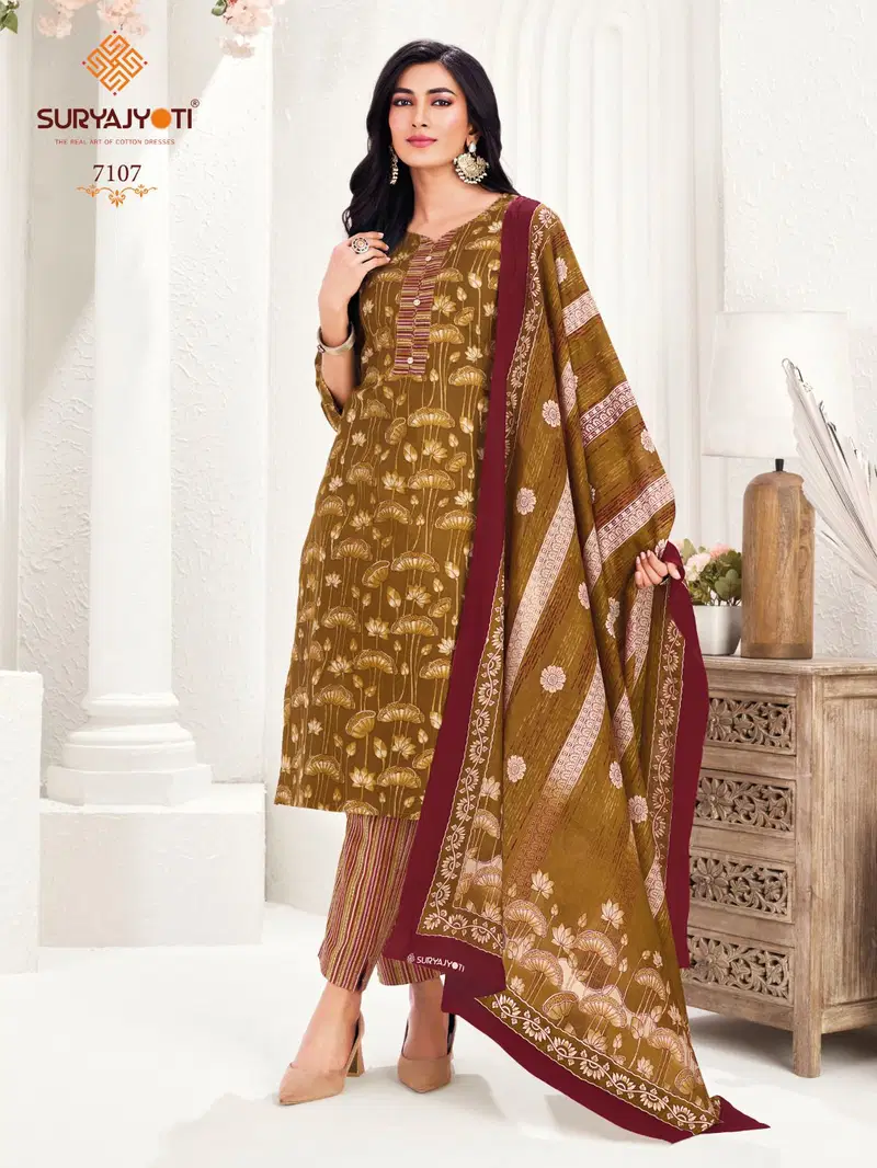 Suryajyoti Trendy Cotton Vol 71 Cotton Printed Fancy Dress Material Collection