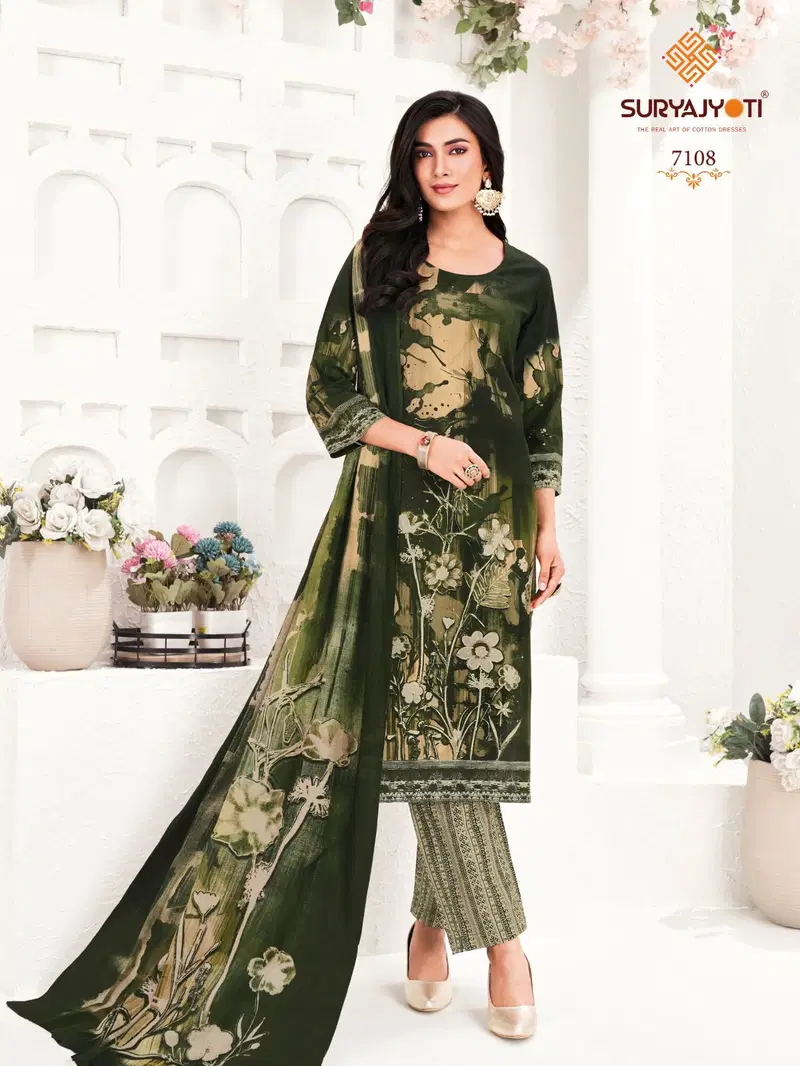 Suryajyoti Trendy Cotton Vol 71 Cotton Printed Fancy Dress Material Collection