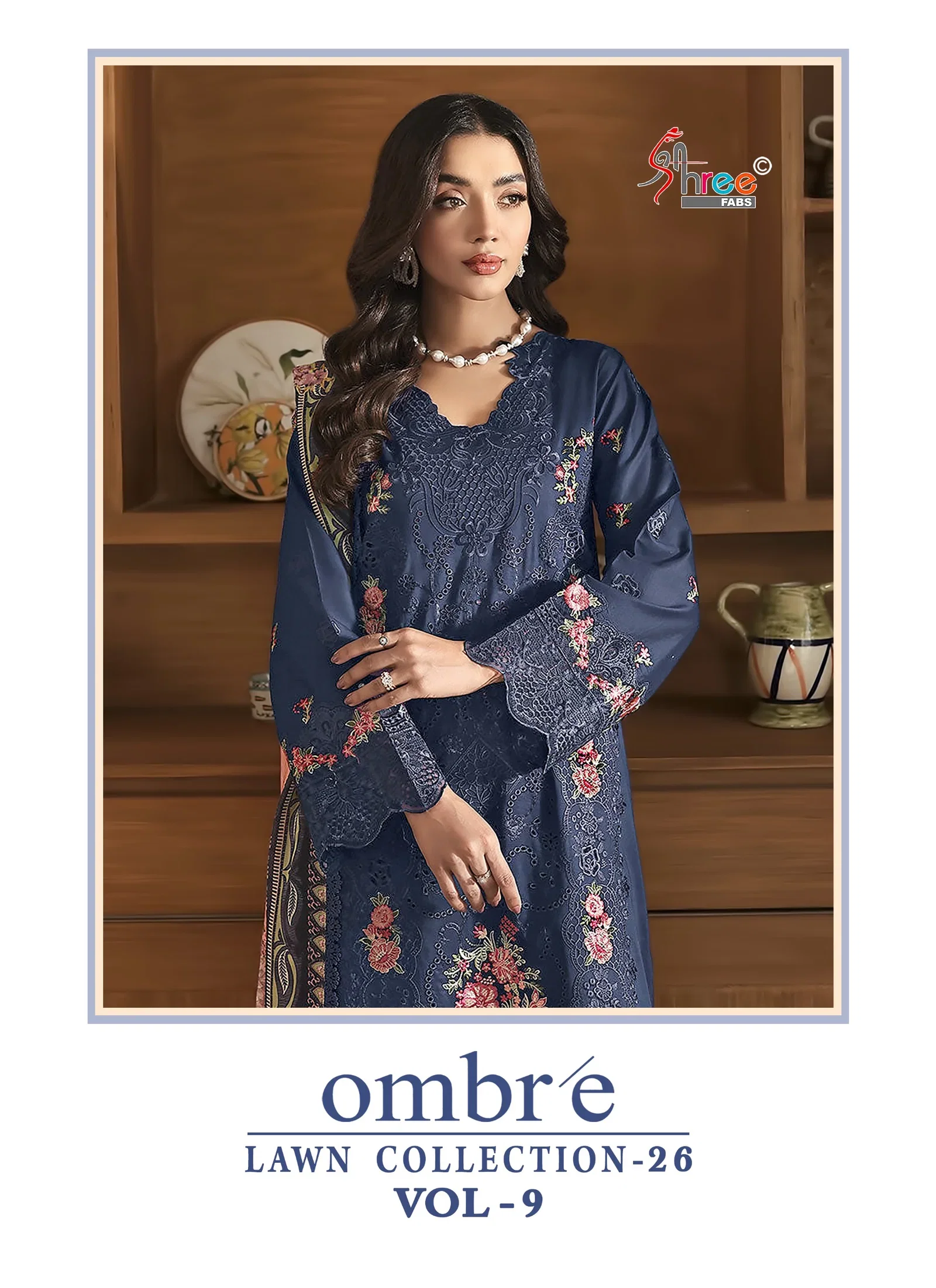 Shree Ombre Lawn Collection 26 Vol 9 Cotton Dupatta Cotton Embroidered Pakistani Salwar Kameez