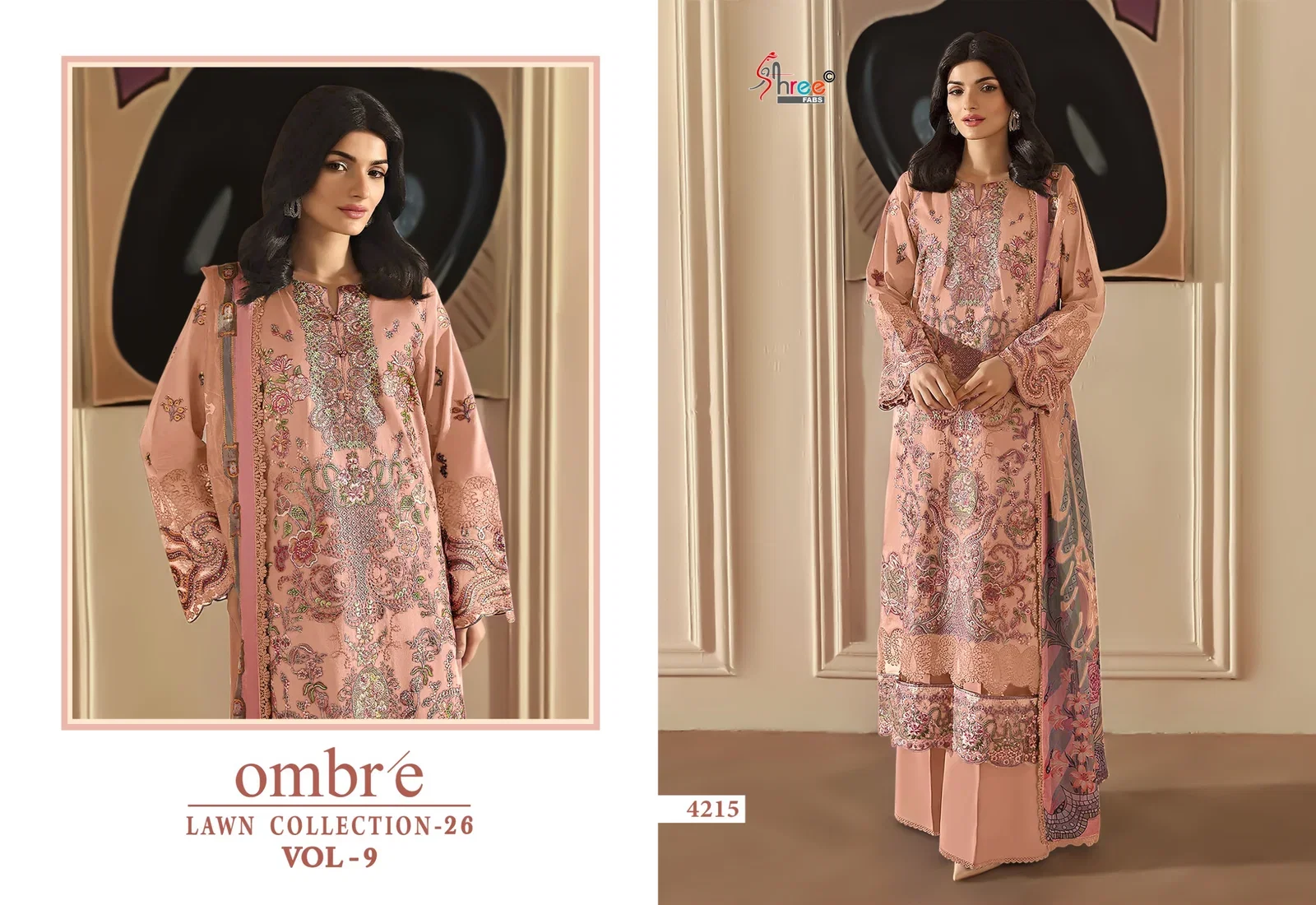 Shree Ombre Lawn Collection 26 Vol 9 Cotton Dupatta Cotton Embroidered Pakistani Salwar Kameez