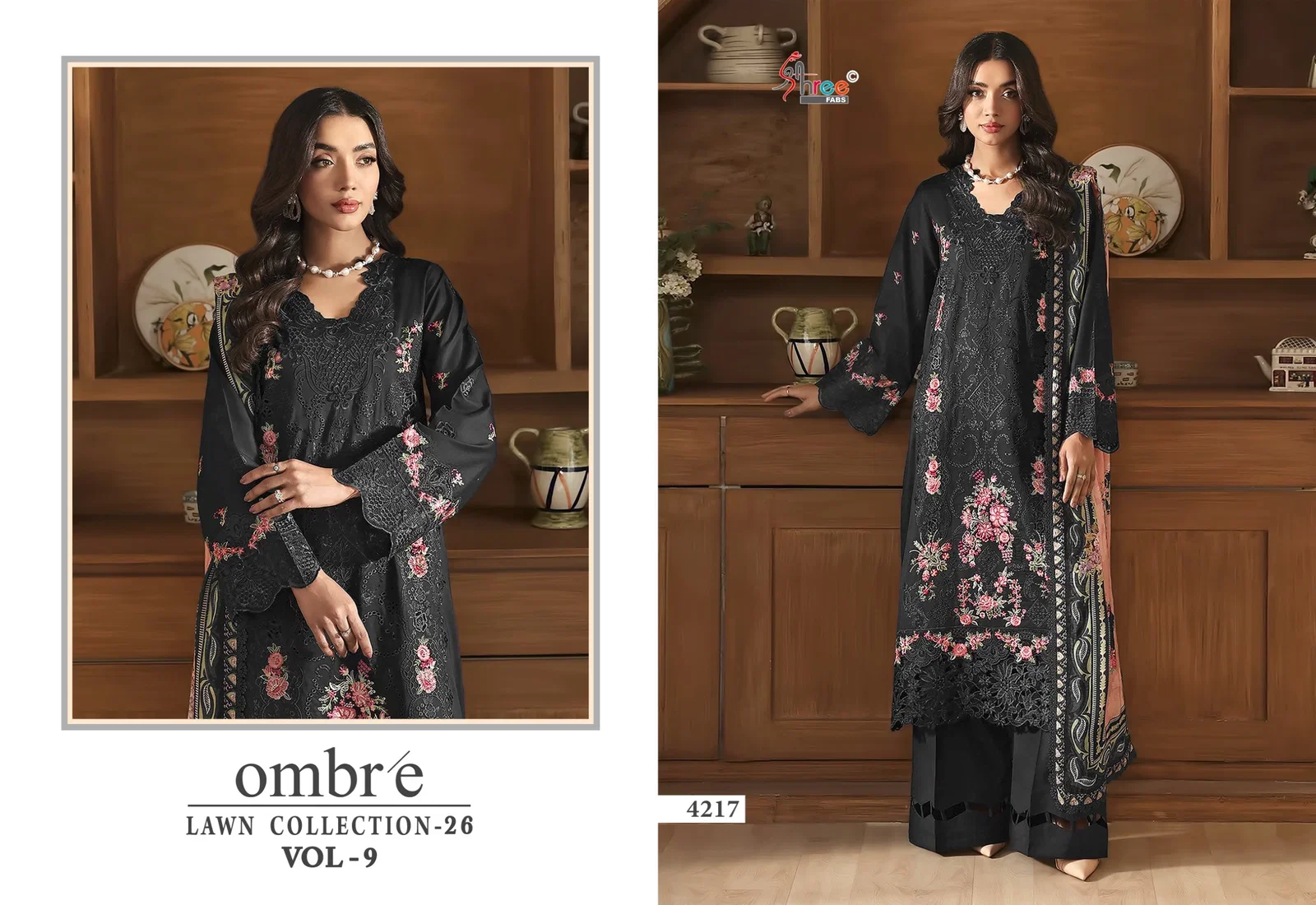 Shree Ombre Lawn Collection 26 Vol 9 Cotton Dupatta Cotton Embroidered Pakistani Salwar Kameez