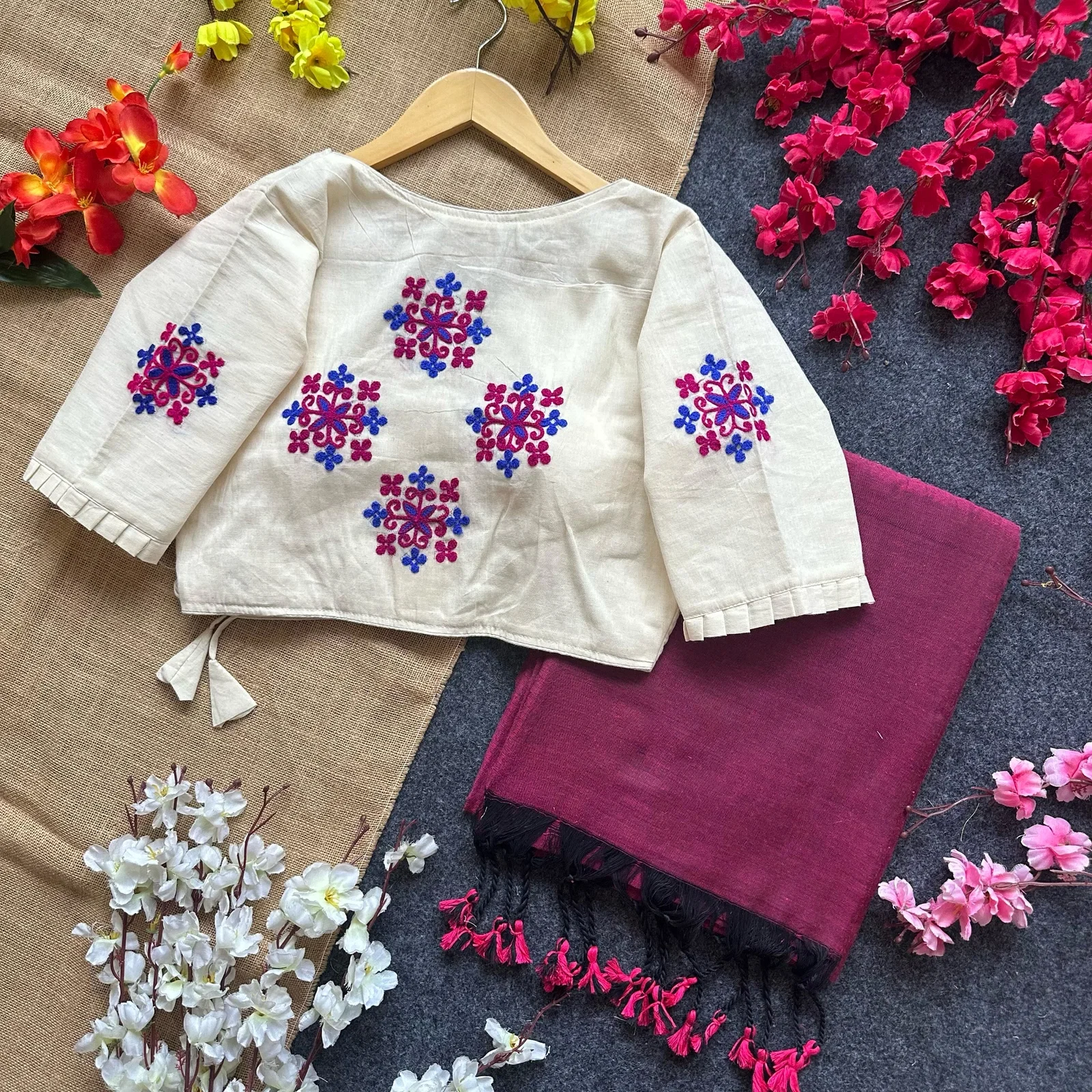 Lekha Pear Blouse Hk21 vol 2 Khadi Cotton Saree And Beautiful Heavy Khadi Cotton Blouse