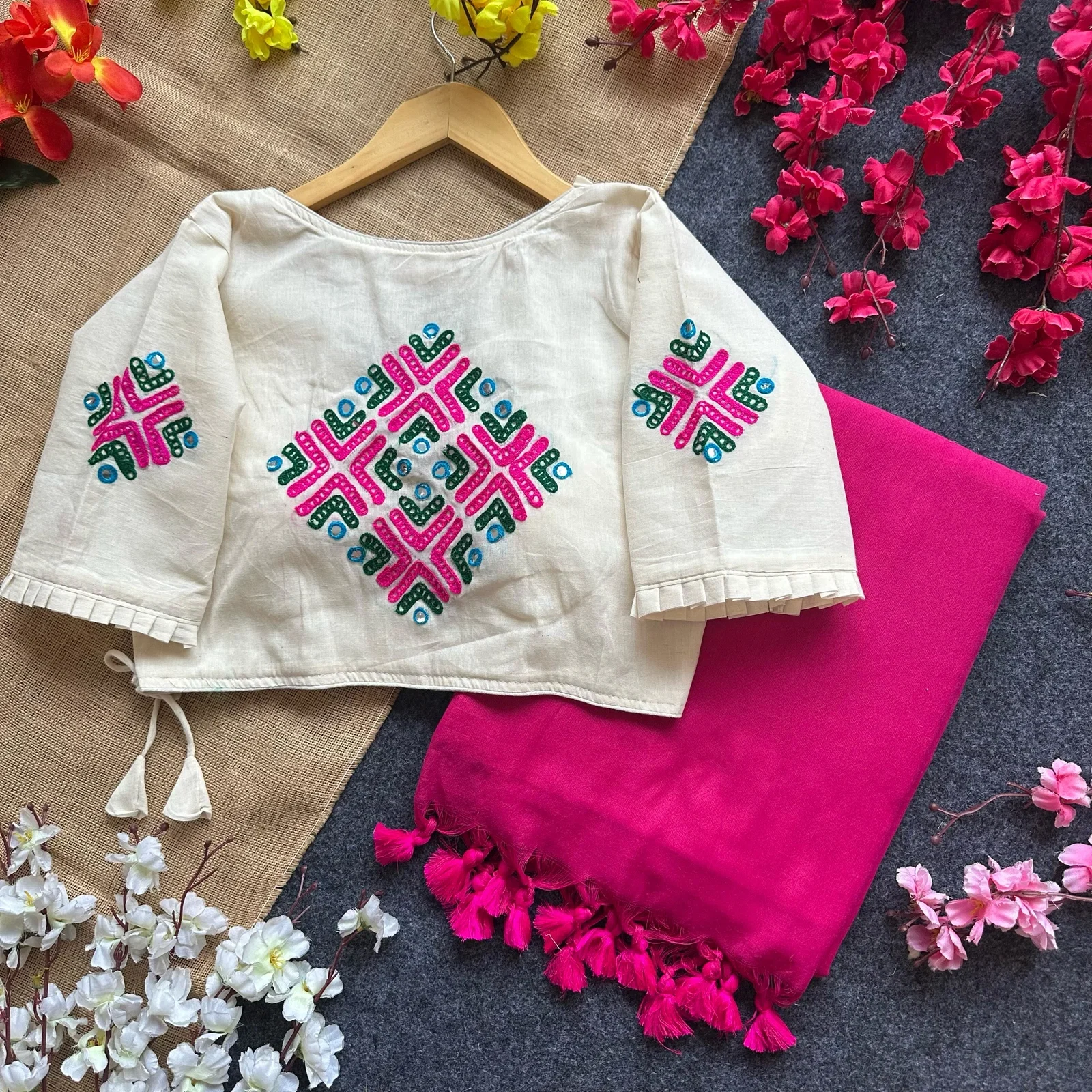 Lekha Pear Blouse Hk21 vol 2 Khadi Cotton Saree And Beautiful Heavy Khadi Cotton Blouse
