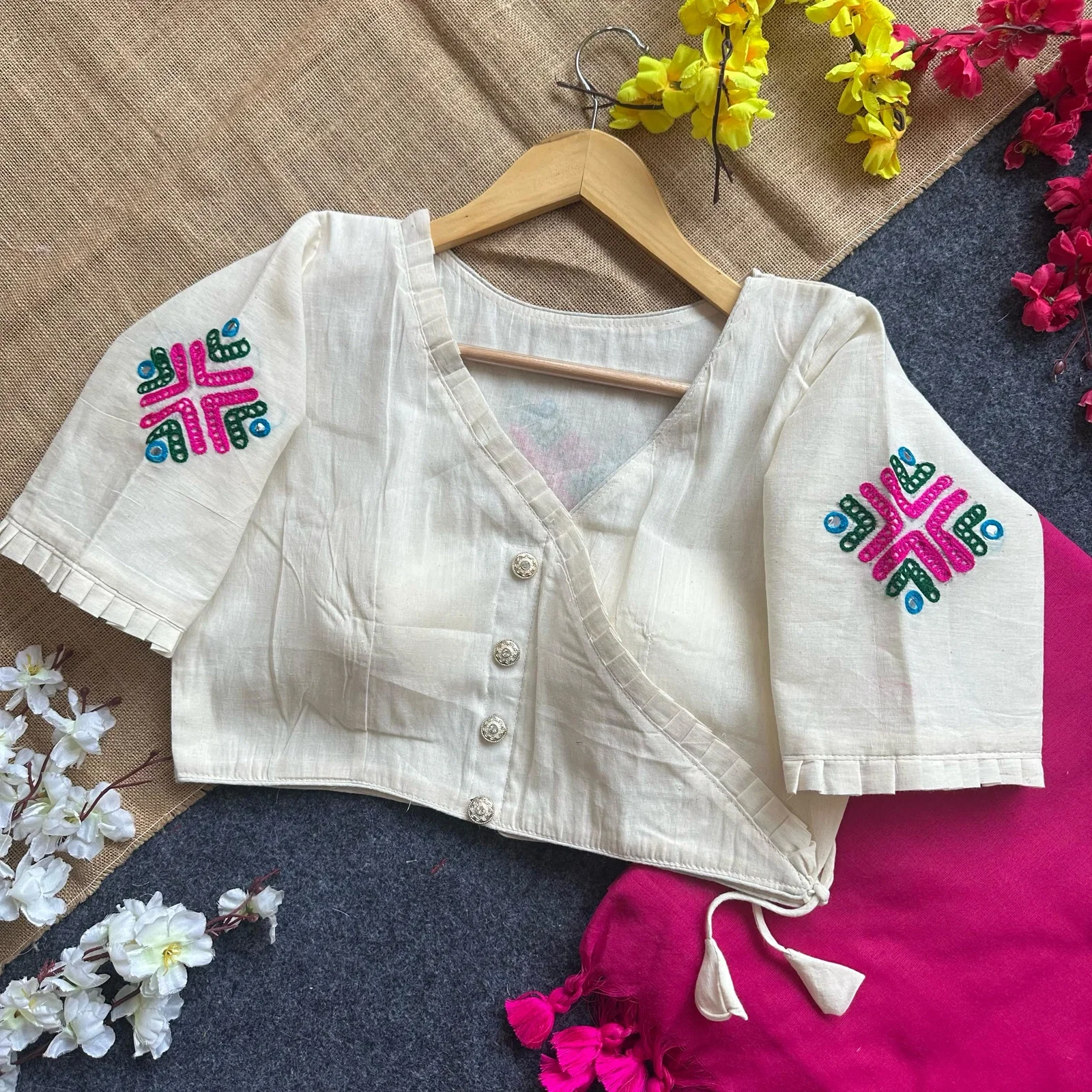 Lekha Pear Blouse Hk21 vol 2 Khadi Cotton Saree And Beautiful Heavy Khadi Cotton Blouse