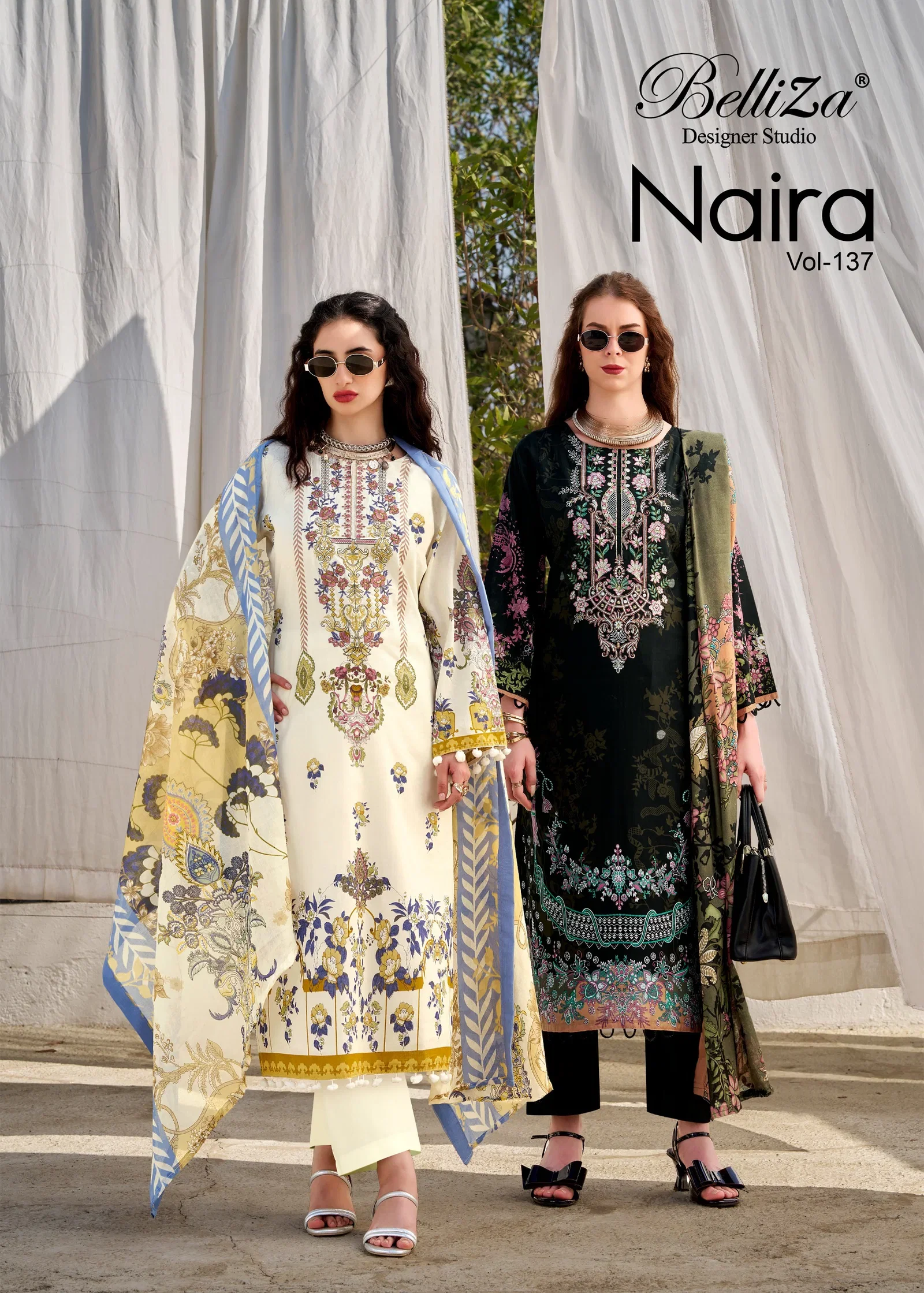 Belliza Naira Vol 137 Cotton With Self Embroidered Salwar Kameez Collection