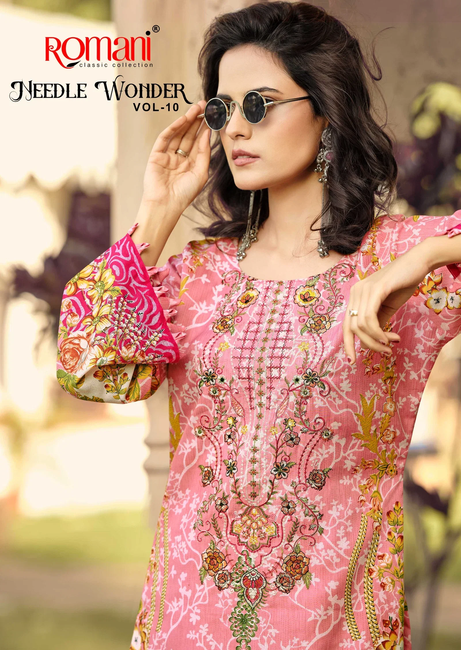 Romani Needle Wonder Vol 10 Cotton Digital Printed Embroidered Dress Material Collection