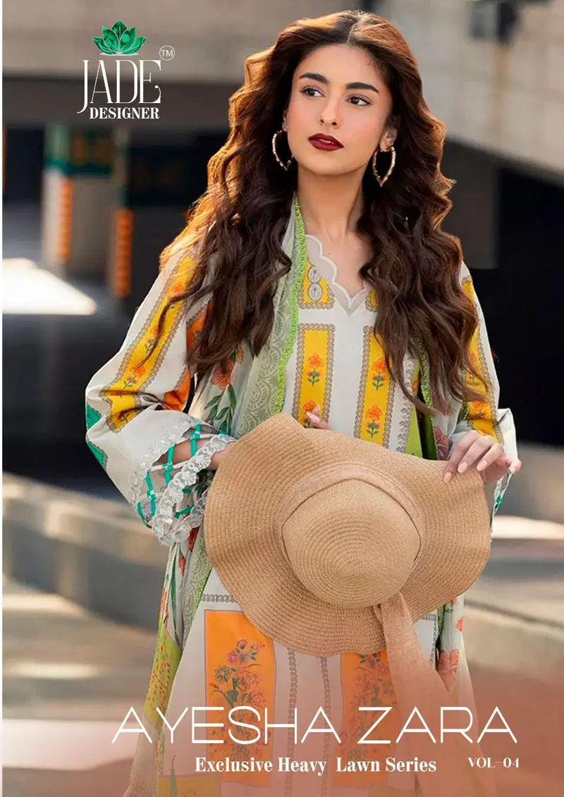 Jade Ayesha Zara Vol 4 Readymade Lawn Cotton Printed Kurti With Bottom Dupatta