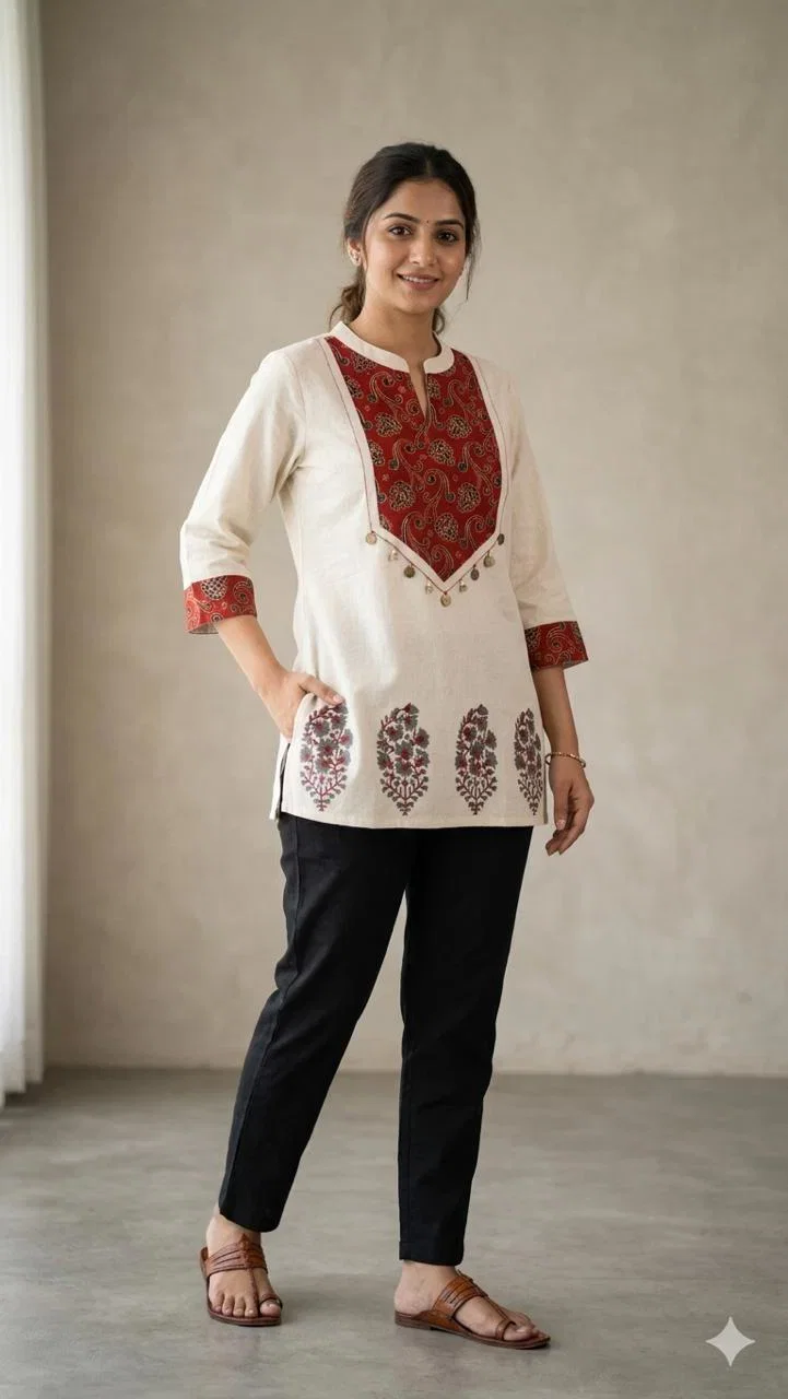 Naisha K 820 Cotton Flex Block Work Short Tops Collection