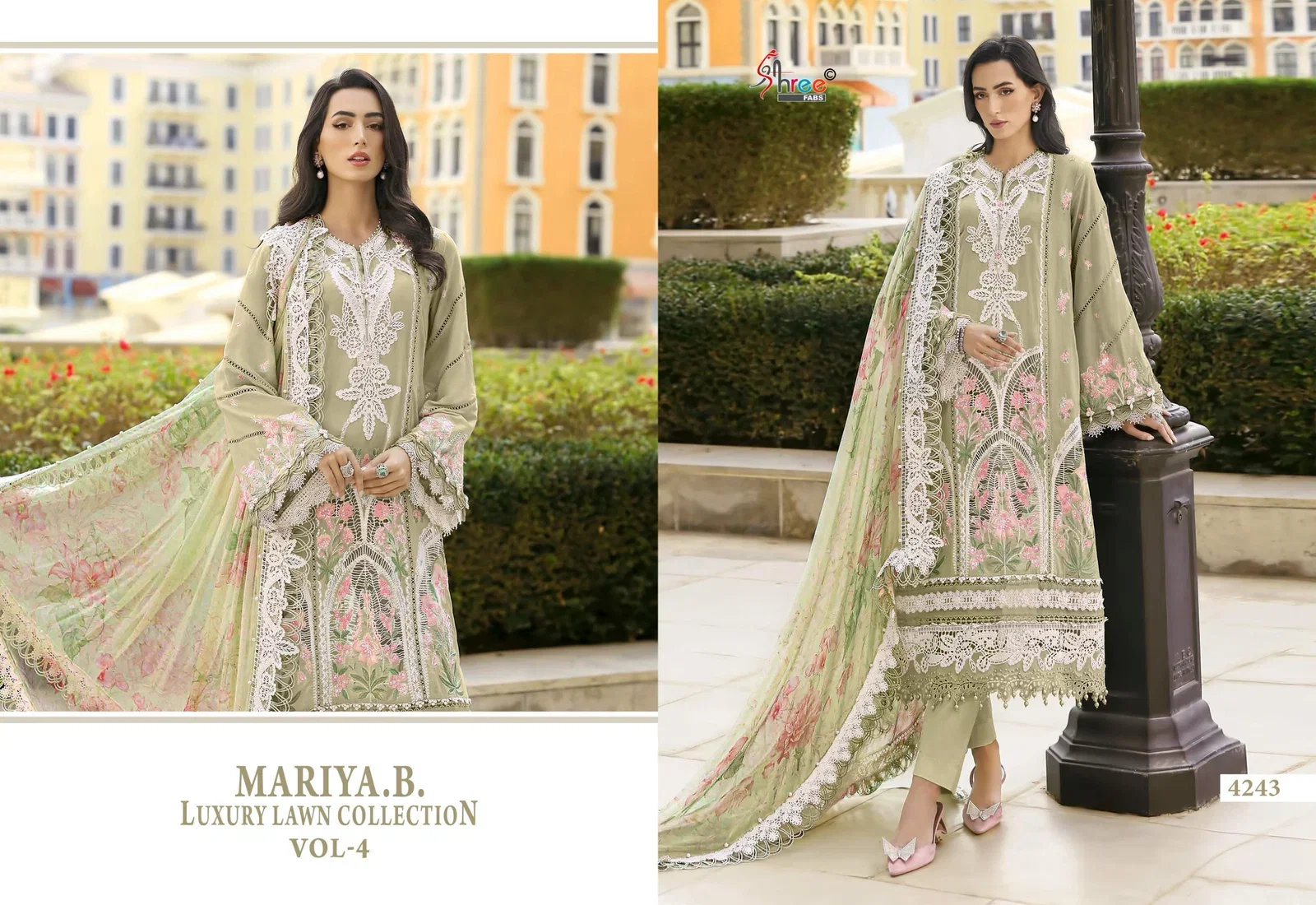 Shree Maria B Luxury Lawn Collection Vol 4 Cotton Dupatta Cotton Embroidered Pakisatni Salwar Kameez