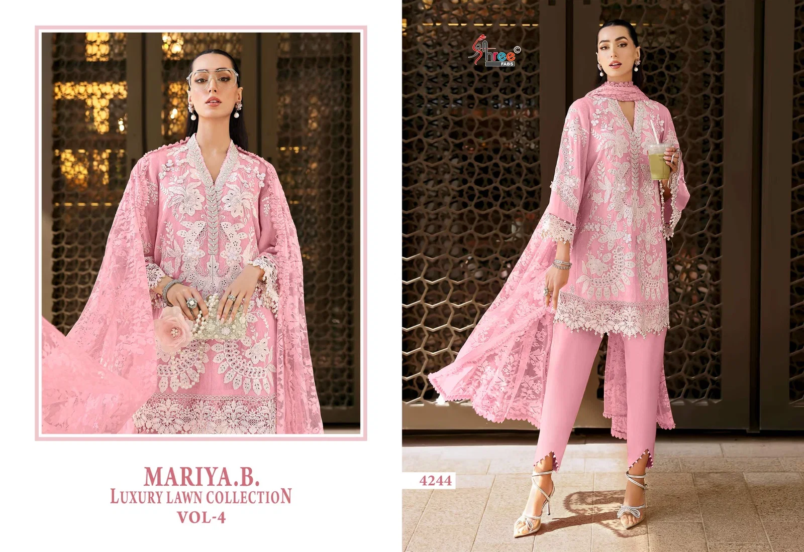 Shree Maria B Luxury Lawn Collection Vol 4 Cotton Dupatta Cotton Embroidered Pakisatni Salwar Kameez