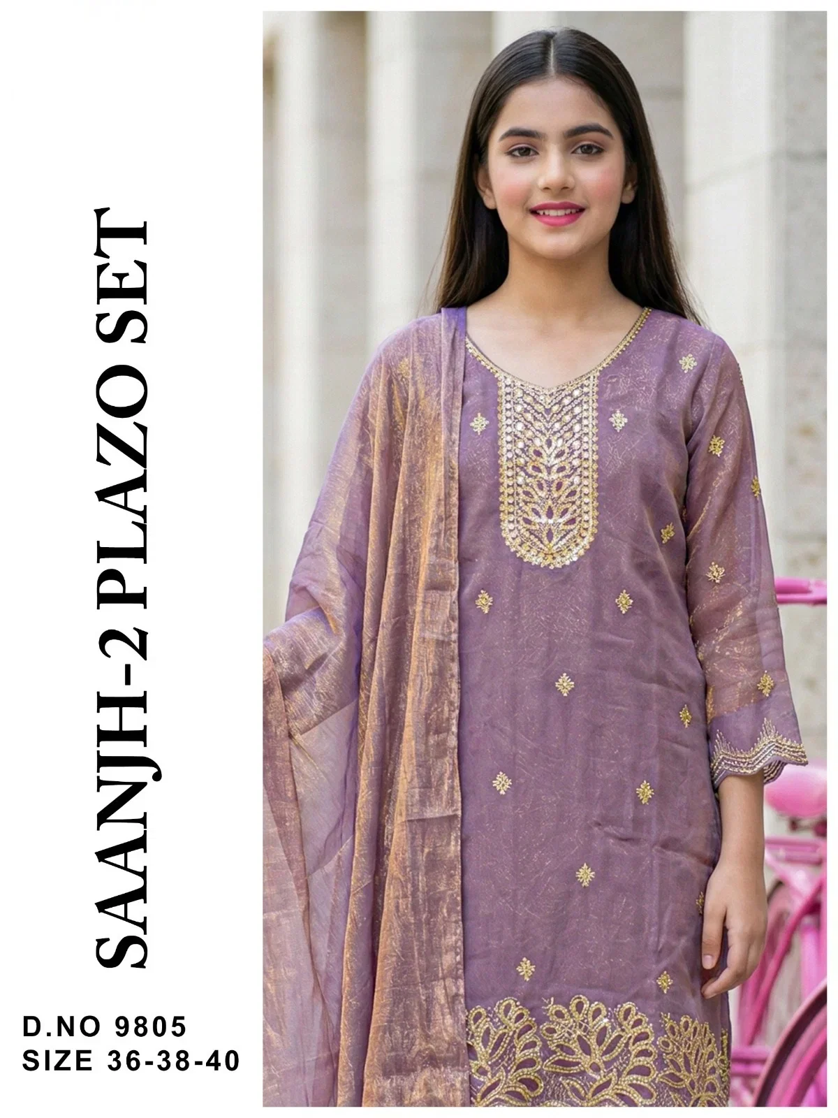 Saanjh Vol 2 Fendy Silk Embroidery Palazzo Set Collection