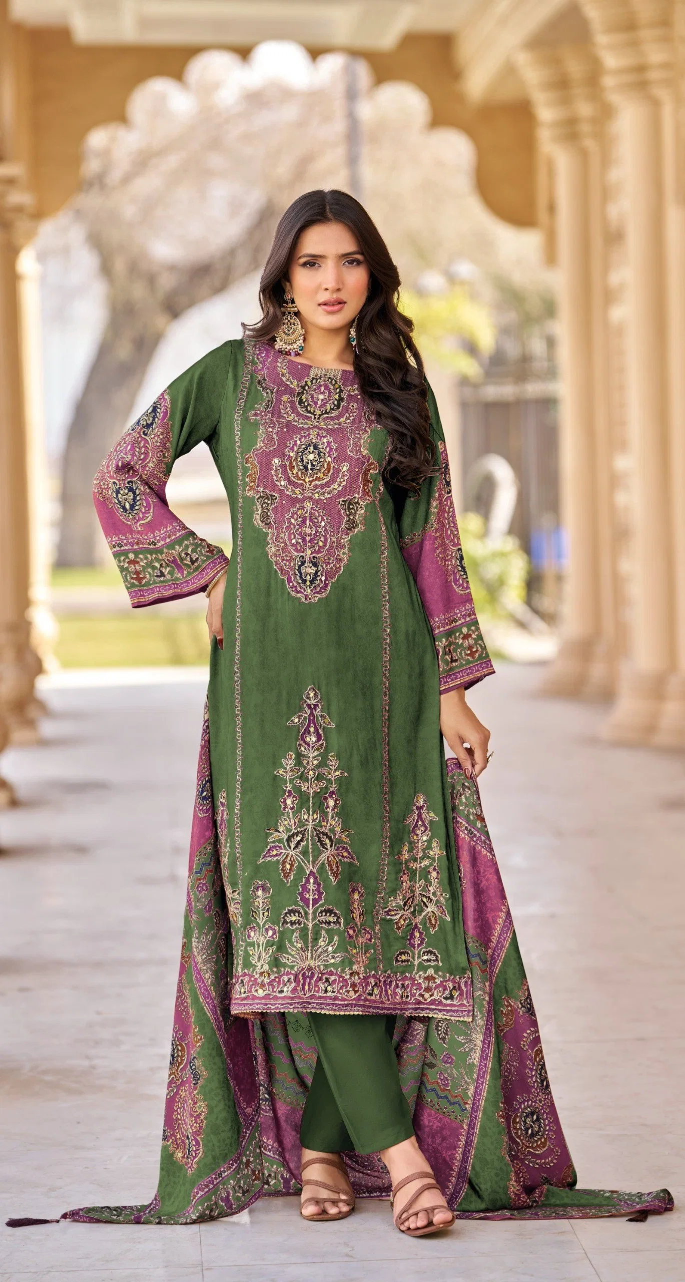 Shree Kt 318 B And C Viscose Maslin Digital Printed Salwar Kameez Collection