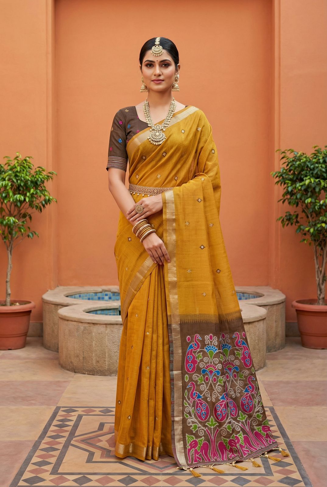 Lekha MN Divya Vol 2 Muga Cotton Meenakari Weaving Saree
