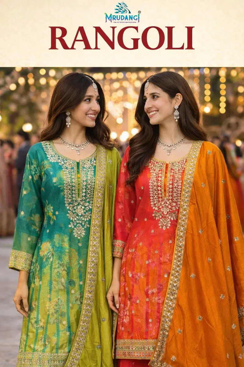 Mrudangi Rangoli Chinon Silk Embroidered Designer Salwar Kameez