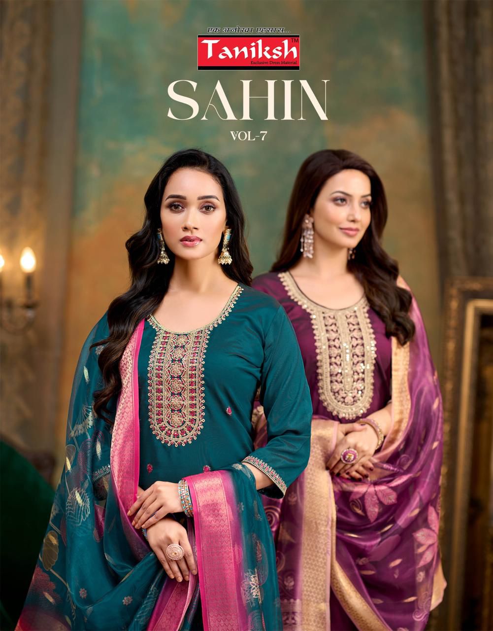 Taniksh Sahin Vol 7 Rangeela Fabric With Embroidery Top With Bottom And Dupatta