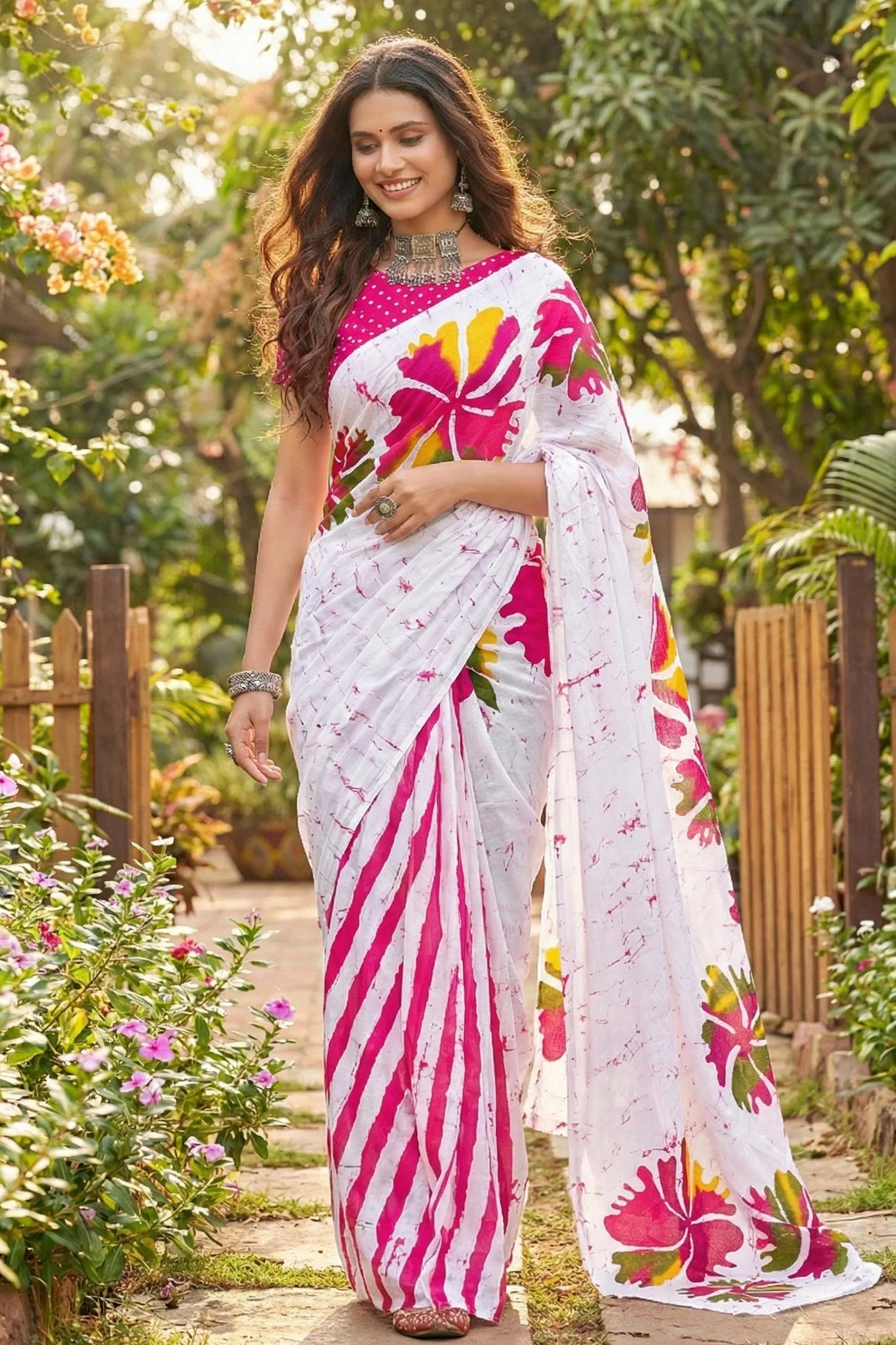 Sm Yami 36 Mulmul Cotton Pure Bagru Fancy Hand Printed Sarees