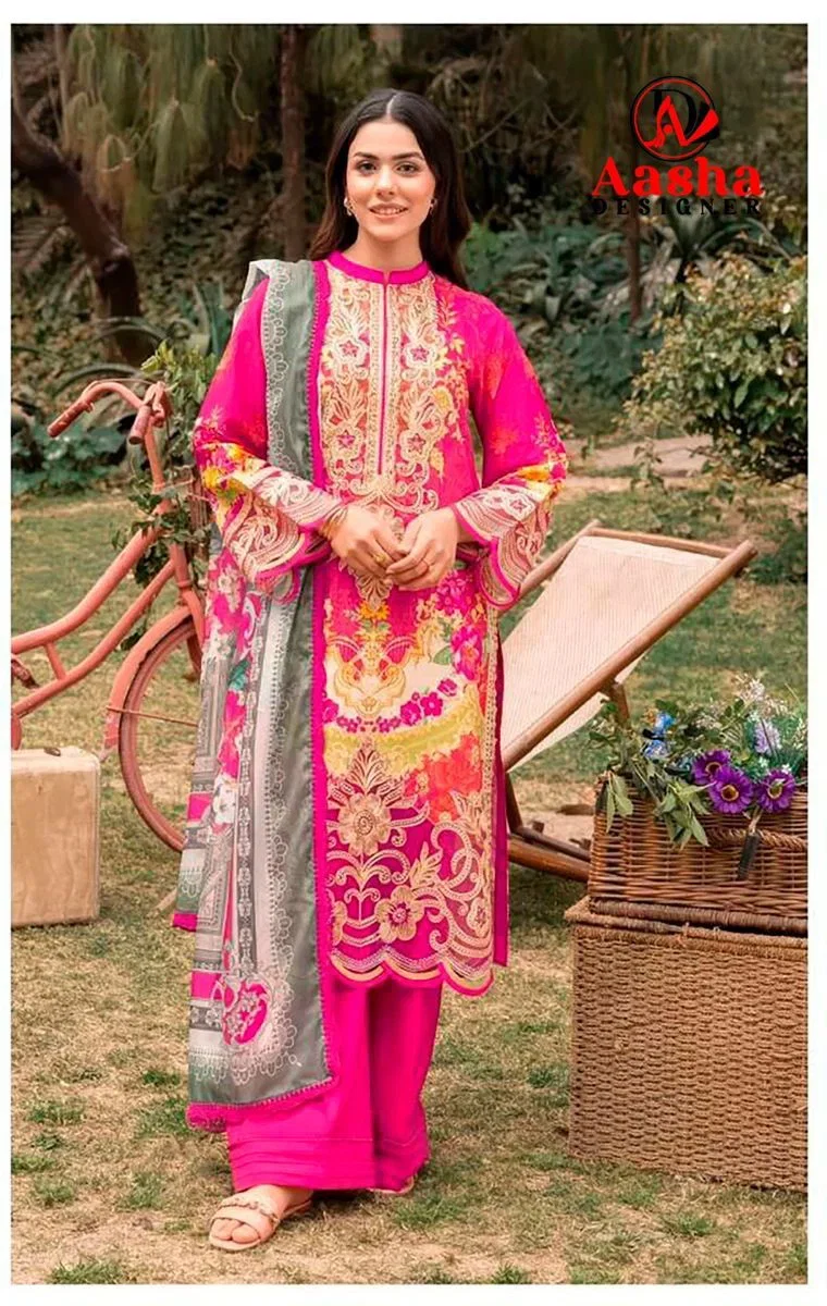 Aasha 1211 Cotton Dupatta Cotton Printed Embroidered Salwar Kameez