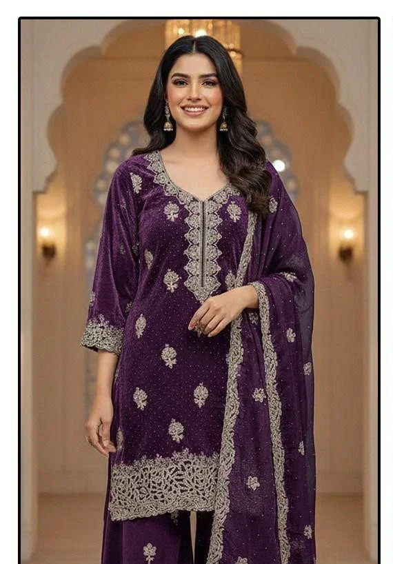 Hoor Tex 576 A To D Crunchy Embroidered Salwar Kameez