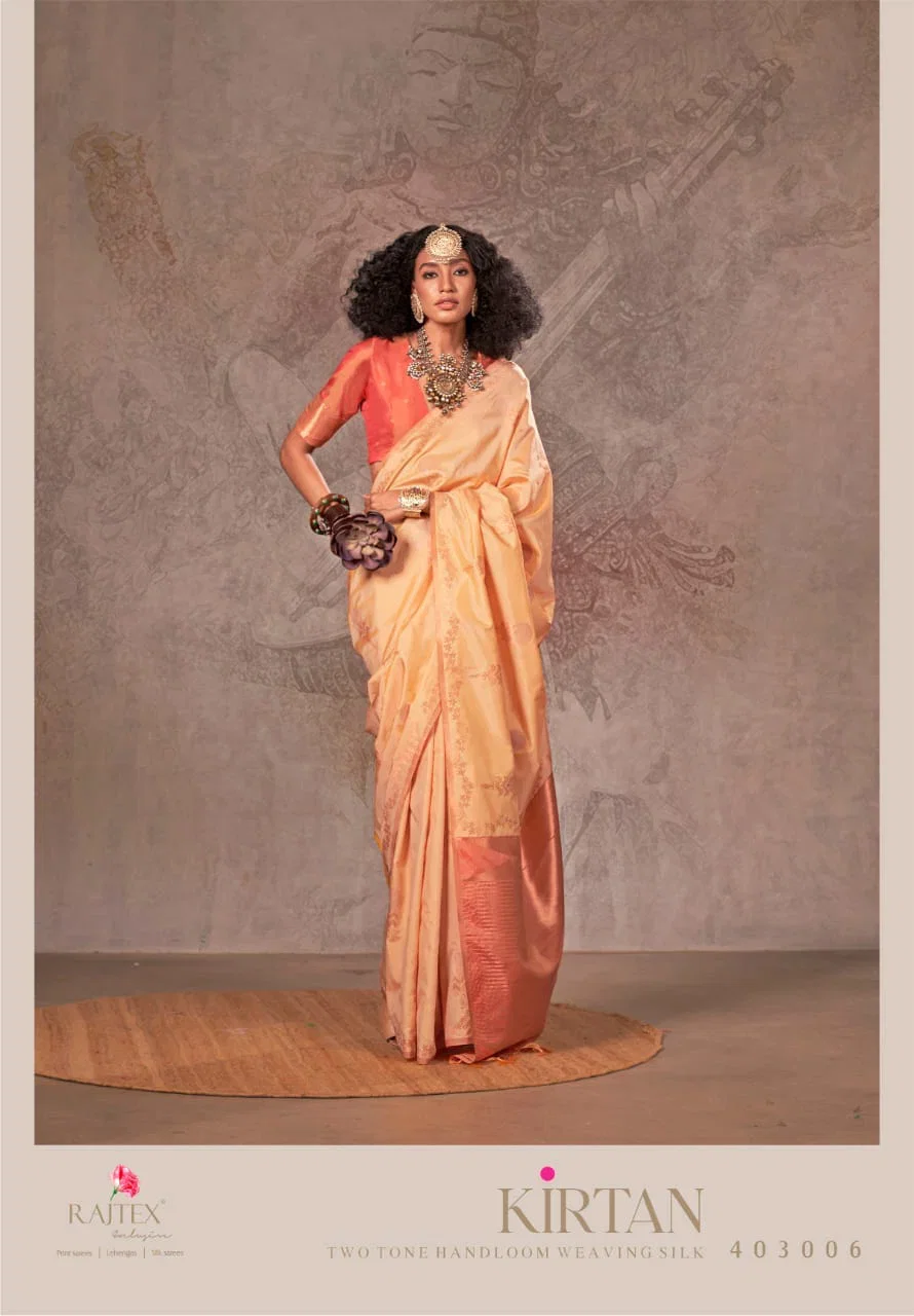 Rajtex Kirtan Two Tone Silk Handloom Weaving Saree Collection